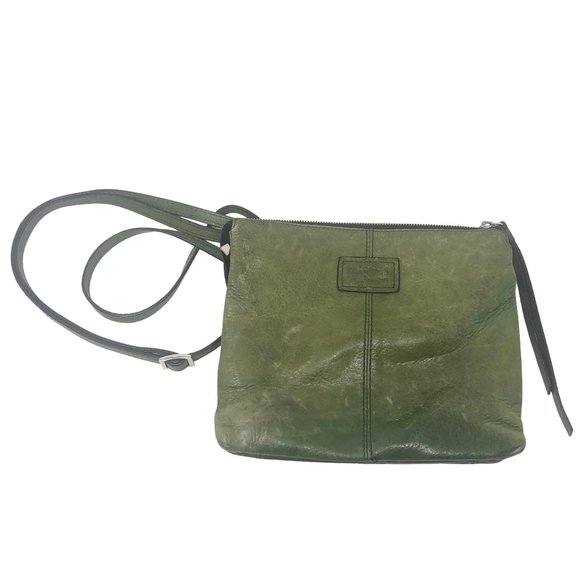 GIANNI CONTI Green Leather Crossbody Handbag - Picture 1 of 13